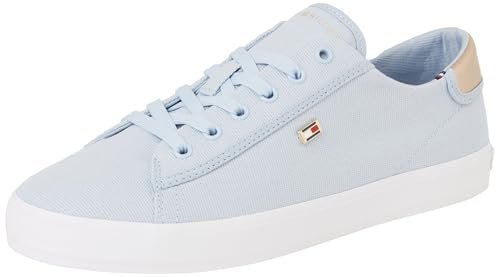 TOMMY HILFIGER Damskie VULC CANVAS LACE UP SNEAKER Low Top, NIEBIESKI (Breezy Blue), 6 UK, Niebieski Breezy Blue, 39 EU