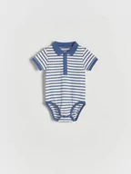 Body dla niemowląt - Reserved - Bawełniane body polo - granatowy - miniaturka - grafika 1