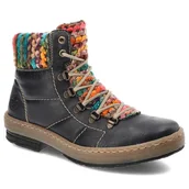 Botki damskie - Granatowe Botki Rieker Ocieplane Buty Damskie - miniaturka - grafika 1