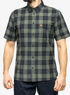 Odzież trekkingowa damska - Koszula podróżnicza Fjallraven Ovik Travel Shirt S/S - dark navy/patina green - miniaturka - grafika 1