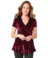 Koszulki i topy damskie - Joe Browns Damska koszulka z aksamitnym wzorem, czerwony (Burgundy A), 32 - miniaturka - grafika 1