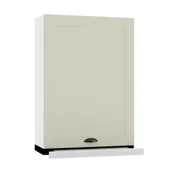 Szafki kuchenne - Szafka kuchenna wisząca z okapem 60 ADELE W60 SLIM/88 P/L beżowy mat/srebrna - miniaturka - grafika 1