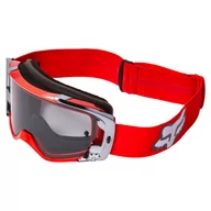 Gogle i okulary motocyklowe - Gogle Fox Vue Stray Czerwone Fluo Szyba Dark Gray + Zrywki 5 szt - miniaturka - grafika 1