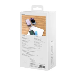 Powerbank Baseus Comet z kablem USB do USB-C, 10000mAh, 22.5W (fioletowy) - Powerbanki - miniaturka - grafika 10