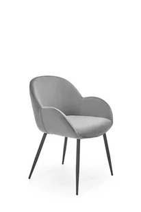 Krzesło tapicerowane K480 velvet szary - Krzesła - miniaturka - grafika 1