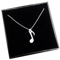 Naszyjniki - Naszyjnik CELEBRYTKA nutka z nutką srebro 925 - miniaturka - grafika 1