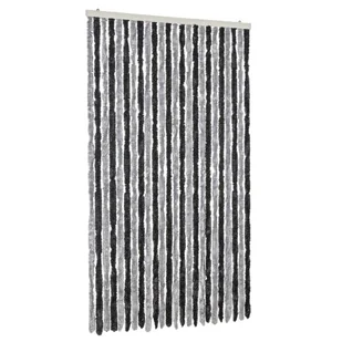 vidaXL Szenilowa zasłona muchowa szara i czarna 100x200 cm - Zasłony - miniaturka - grafika 1