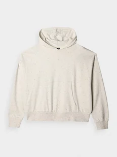 4F Bluza dresowa nierozpinana z kapturem damska - beżowa XXL - Bluzy damskie - miniaturka - grafika 1