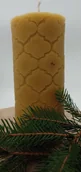 Świece - Świeca z wosku pszczelego, ekologiczna, naturalna - Duży walec z dekorem tureckim - miniaturka - grafika 1
