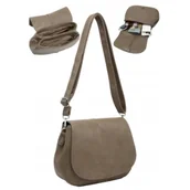 Torebki damskie - Torebka Torba Damska Listonoszka LUIGISANTO Pasek V6813 Taupe - miniaturka - grafika 1