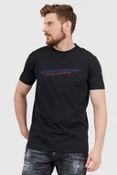 Koszulki męskie - DIESEL Czarny t-shirt męski z granatowym logo - Diesel - miniaturka - grafika 1