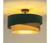 Lampy sufitowe - Duolla - Żyrandol natynkowy KOBO 1xE27/15W/230V śr. 45 cm zielony/złoty/kremowy - miniaturka - grafika 1