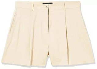 Spodnie damskie - Pinko Damskie spodnie ze stretchu, lniane, C28_beżowe szkło migdałowe, 46 - grafika 1