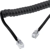 Kable komputerowe i do monitorów - InLine Kabel spiralny słuchawki, RJ10 4P4C M / M, czarny, max. 2 m - miniaturka - grafika 1