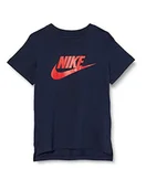 Koszulki dla dziewczynek - Nike Koszulka dziewczęca G Nsw Dptl Basic Futura T-shirt Obsidian/University Red/(University Red) XL - miniaturka - grafika 1