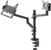 Uchwyty do monitorów - Goobay Uchwyt do monitora Deluxe z ramieniem na laptopa, czarny RB74417 - miniaturka - grafika 1