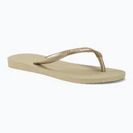 Klapki i japonki damskie - Japonki damskie Havaianas Slim sand grey/light golden - miniaturka - grafika 1
