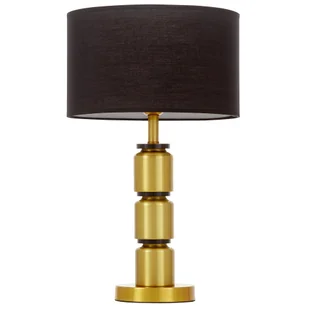 Lumina Deco ELIOT lampa nocna podstawa czarny/mosiądz abażur czarny E27 - Lampy stojące - miniaturka - grafika 1