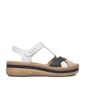 Sandały damskie - Sandały Rieker CEO-V0919-81 Biały - miniaturka - grafika 1