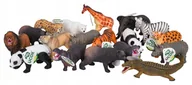 Lalki dla dziewczynek - Wielki Zestaw Duże Figurki Zwierząt 18el. Safari Lew Żyrafa Panda Słoń - miniaturka - grafika 1