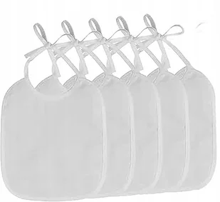 Śliniaki dla Niemowląt Bawełniane Kolor Biały Zestaw 5szt - Śliniaki i fartuszki - miniaturka - grafika 1