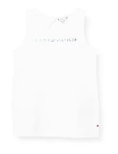 Koszulki dla dziewczynek - Tommy Hilfiger Koszulka dziewczęca Tommy Logo Tanktop S/S, biały, 92 - grafika 1