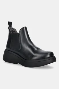 Fly London sztyblety skórzane MULK159FLY damskie kolor czarny na platformie P145159010 - Botki damskie - miniaturka - grafika 1
