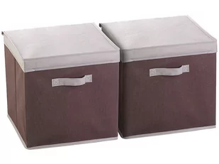 Zestaw 2 pudełek do przechowywania z pokrywą Pearl - brązowo-szary - Pudełka i szkatułki - miniaturka - grafika 1