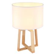 Lampy stojące - Globo Moritz 21621 lampa stołowa lampka 1x40W E14 biała/drewniana - miniaturka - grafika 1