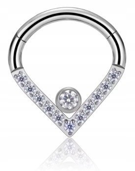 Tytanowy Kolczyk Clicker PIERCING Kółko z Cyrkoniami HELIX Lobe 1,2/8