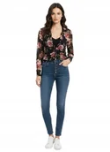 Koszule damskie - Guess Koszula Damska Czarna w Kwiaty z Długim Rękawem XL Gna - miniaturka - grafika 1