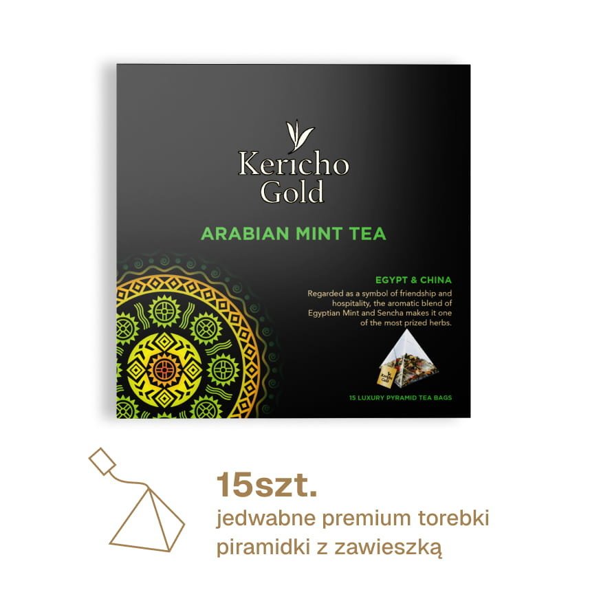 Herbata zielona Kericho Gold Arabian Mint sencha z miętą 15 piramidek