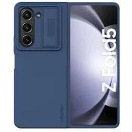 Etui i futerały do telefonów - Silikonowe etui Nillkin CamShield Silky Silicone Case do Samsung Galaxy Z Fold 5 z osłoną na aparat - ciemnoniebieskie - miniaturka - grafika 1