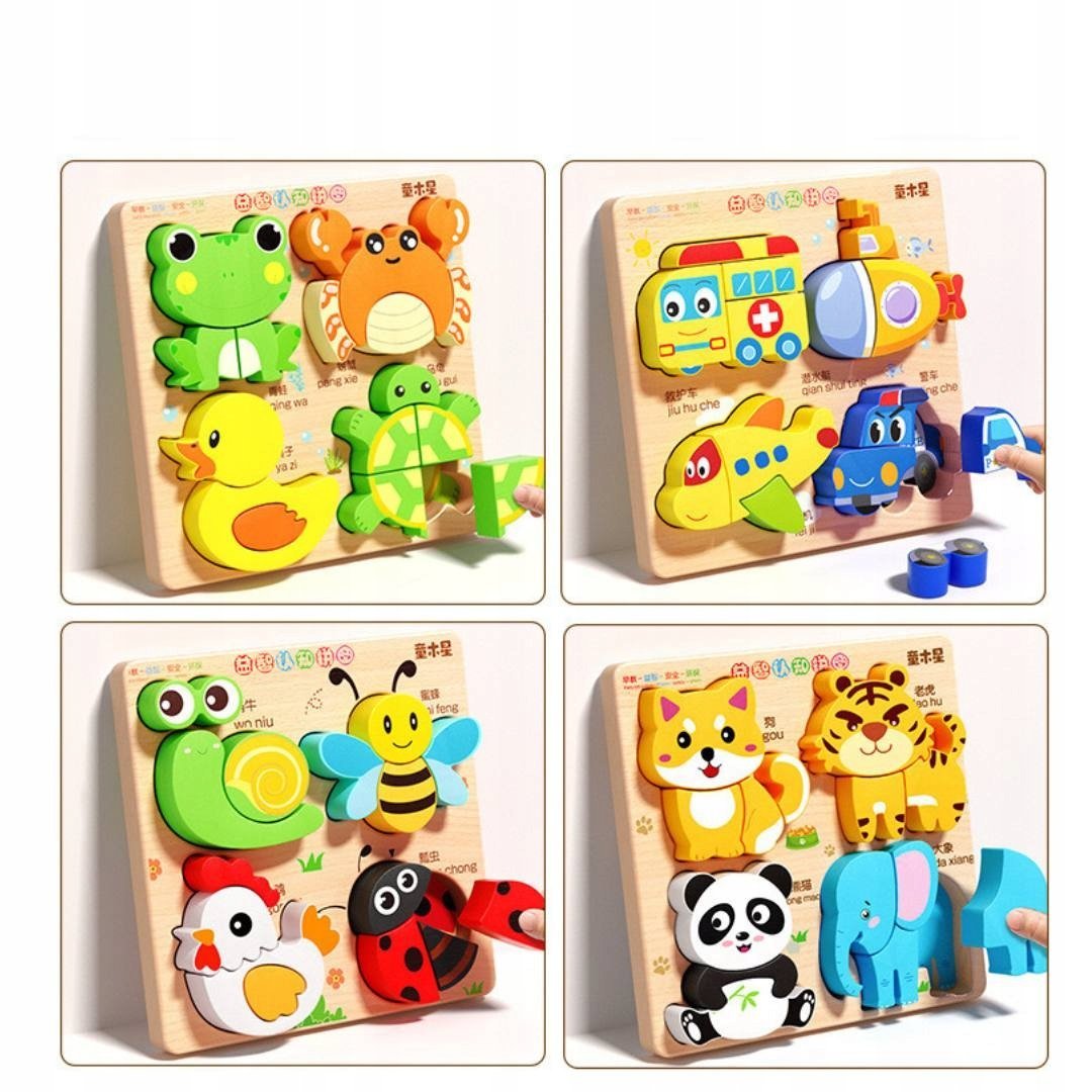 zabawki konstrukcyjne dla dzieci klocki dla chlopcow puzzle drewniane 3+lat
