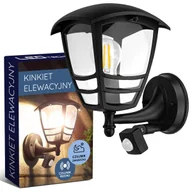 Lampy ogrodowe - Lampa elewacyjna ogrodowa kinkiet zewnętrzny CZUJNIK RUCHU ZMIERZCHU na E27 - miniaturka - grafika 1