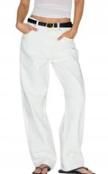 Spodnie damskie - Prettylittlething Białe Jeansy Damskie Boyfriend Wysoki Stan 40 1Gc - miniaturka - grafika 1