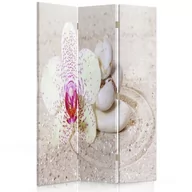 Parawany - Parawan dwustronny FEEBY, Beżowy Zen Kwiaty 110x170 - miniaturka - grafika 1