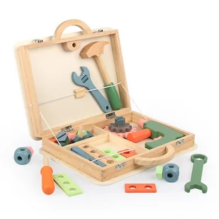 Sprytne zabawki. Drewniana walizka z narzędziami Toys4edu - Mały majsterkowicz - miniaturka - grafika 1