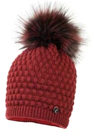 Czapki dla dzieci - Czapka dla dziewczynki na zimę KADLIN z pomponem wiśnia - miniaturka - grafika 1