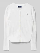 Swetry dla dziewczynek - Kardigan rozpinany o kroju regular fit z czystej bawełny - miniaturka - grafika 1