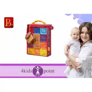 Klocki miękkie One Two Squeeze B.Toys 6m+ - Zabawki sensoryczne - miniaturka - grafika 1