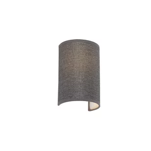 QAZQA Klasyczny kinkiet szary - Simple Drum Jute - Lampy ścienne - miniaturka - grafika 1