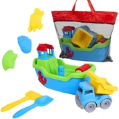 Zabawki do piasku - Zestaw zabawek do piasku w torbie na plażę Statek 36cm Wywrotka 9el 18m+ - miniaturka - grafika 1
