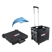 Wózki magazynowe - WÓZEK WARSZTATOWY SKŁADANY, SKRZYNKA 43X38X41,5 CM - DEDRA N1000 - miniaturka - grafika 1