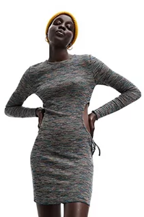 Sukienki - Desigual Damska sukienka Vest_Michigan, 4009 Green Bottle Casual Dress, XL - grafika 1