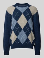 Swetry męskie - Sweter z dzianiny z okrągłym dekoltem model ‘ARGYLE’ - miniaturka - grafika 1