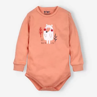 Body dla niemowląt - Pomarańczowe body niemowlęce ANIMALS z bawełny organicznej dla chłopca-86 - grafika 1