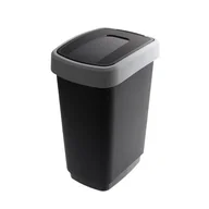 Kosze na śmieci - Kosz Flip 50 l czarno-szary - miniaturka - grafika 1