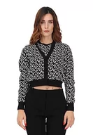 Swetry damskie - Pinko Delfin sweter żakardowy Mist sweter damski, Zb2_czarny/kość słoniowa, XXS - miniaturka - grafika 1