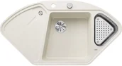Zlewozmywaki - Zlewozmywak granitowy BLANCO Delta II-F Silgranit Delikatny biały + odsączarka stalowa 527056 - miniaturka - grafika 1